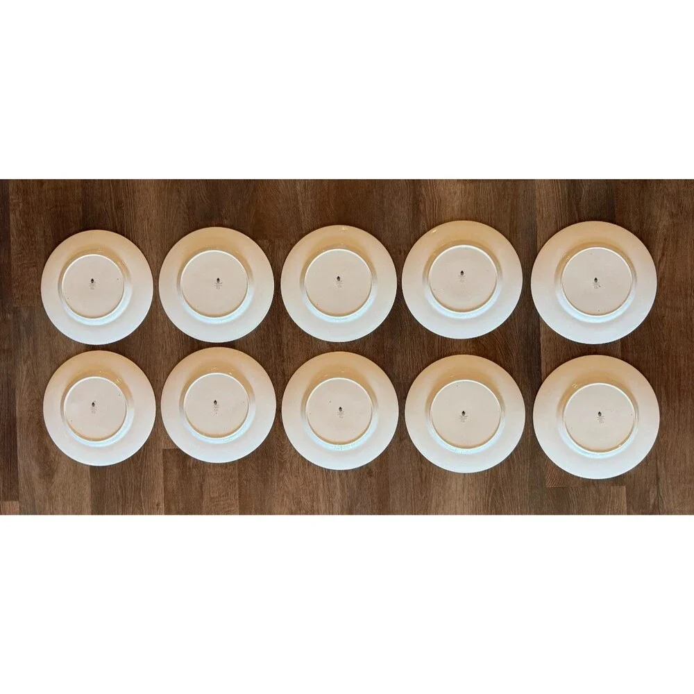Wedgwood Belle Fleur 11” Dinner Plates Set of 10 Bone China England Blue Floral